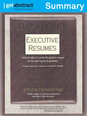 cover image of Top Secret Executive Resumes (Summary)